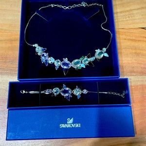 Swarovski crystal necklace and bracelet set.